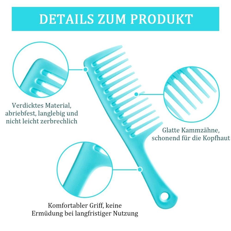Funalix Wide Tooth Comb, Hairdressing Combs - Smooth, Durable and