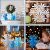 10 Pcs Winter Wooden Snowflake Decorations Tabletop Glittering 3D Snowflake