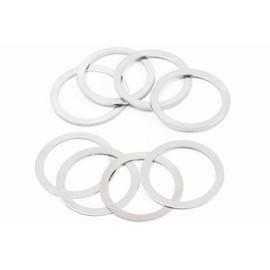 MicrOHERO Stainless Steel Road MTB Microspacer BB Shim Set, Inner Diameter: 0.9 inches (24 mm), Outer Diameter: 1.2 inches (30 mm), Clearance Adjustment Spacers, Thickness 0.02 inches (0.5 mm), 4 Pieces, 0.04 inches (1.0 mm), For Fine Adjustment, Adjustm