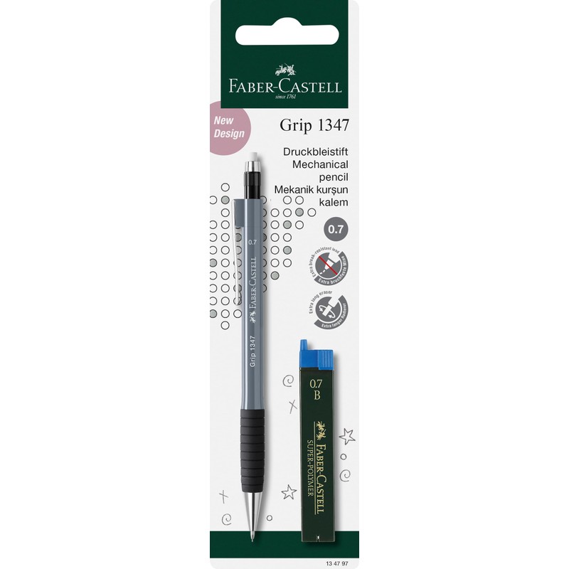 Faber Castell Grip 1347 Mechanical Pencil B Lead with 12