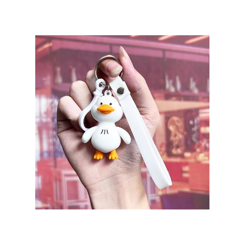 xutao Cute Duck PVC Keychain Cartoon Animal Keychain for Backpack