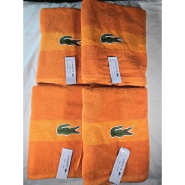Lacoste NWT LACOSTE ORANGE Large Alligator Logo 30" X 52" Bath Towel