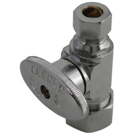 Keeney 2068PCLF 5/8-Inch O.D. by 3/8-Inch O.D. Compression Quarter Turn Straight Valve, Chrome