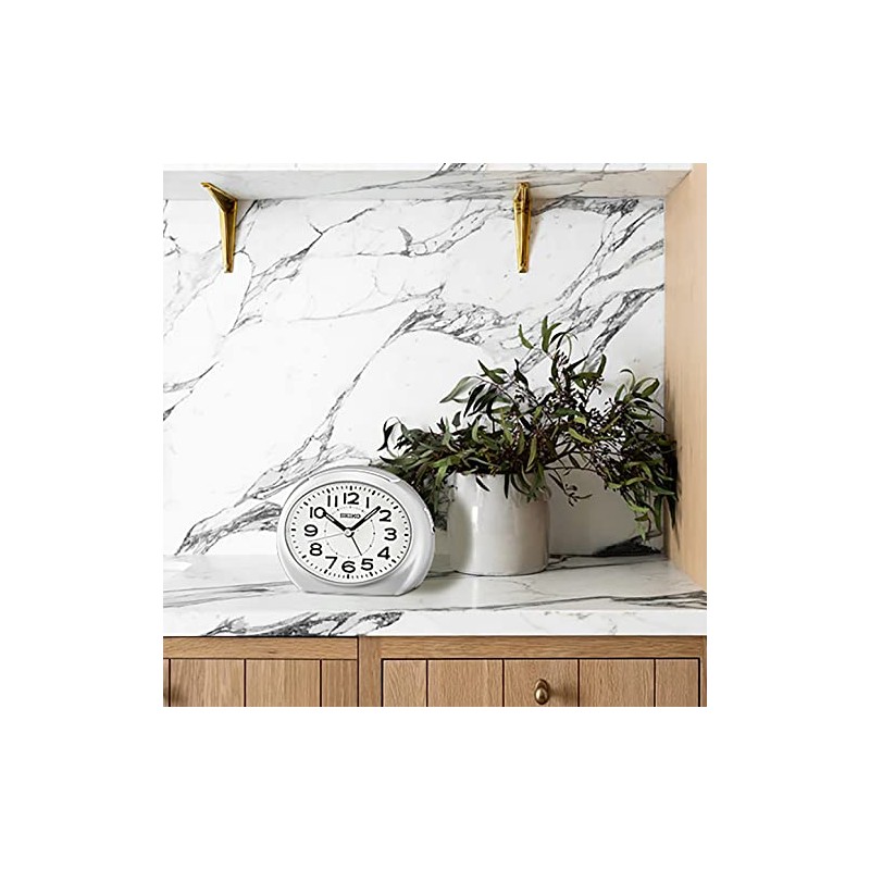 Seiko Tokai Bedroom Alarm Clock, Metallic Silver