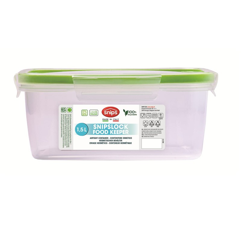 Snips Snipslock Food Keeper Rectangular 1.50 Litre Italian Decor BPA