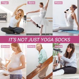 Yoga Socks Non Slip Skid Socks with Grips Pilates Ballet Barre Socks for Women Large-X-Large