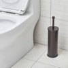 HUJI Rust Resistant Bronze Toilet Brush Holder with Lid Perfect