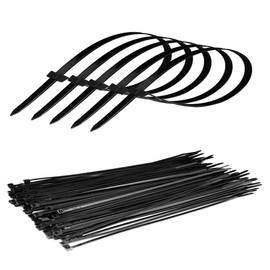 100pcs Cable Zip Ties Heavy Duty 10 Inch, Premium Plastic Wire Ties,Strong Nylon Plastic Self Locking, Self-Locking Black Nylon Zip Ties for Indoor and Outdoor (3.6×250mm)