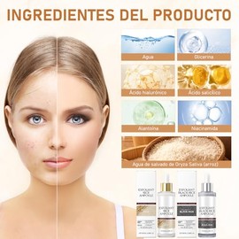 Combo de Esencia de Arroz Exfoliante e Iluminadora, Arroz + Arroz Negro, suave y no irritante, limpia en profundidad, hidrata, apto para todo tipo de 