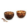 Two's Company Set of 2 Tortoise Print Tidbit Bowl, Glass,