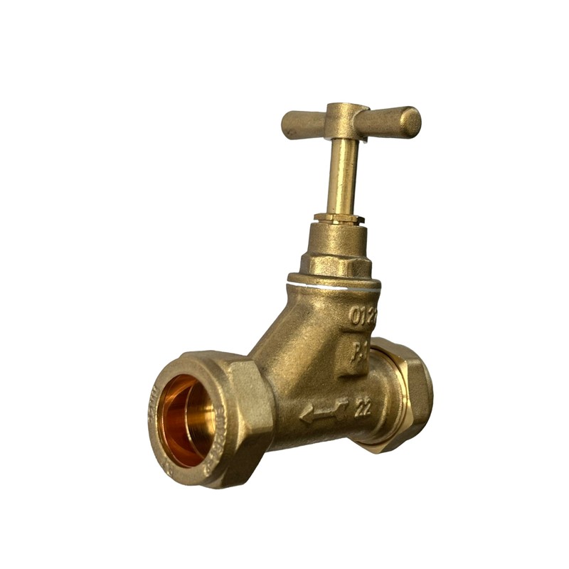22mm Stopcock Brass Compression Valve - Durable Stopcock Valve with