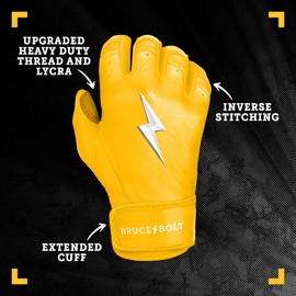 BRUCE BOLT Original Series Short Cuff Yellow Batting Glove - Yellow XXLarge