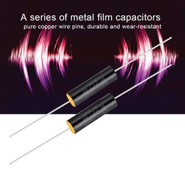2PCS Capacitor Frequency Divider, Capacitance Audio Speaker Capacitor with Pure Copper Wire Pins, for Car Treble, Loudspeaker Frequency Divider etc. 1uF, 2.2uF, 3.3uF (Optional) (1uF)