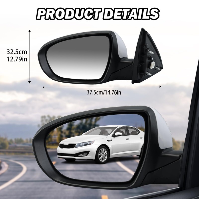 MOFOAP Driver Side Mirror Compatible with 2011 2012 2013 Kia