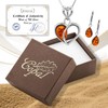 Copal Amber and Sterling Silver Heart Jewellery Set, amber, Amber