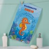 Herz & Heim Children's Beach Towel with Seahorse Motif, Name
