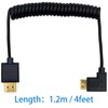 Duttek Thin Mini HDMI to HDMI Coiled Cable 1FT-4Ft, Ultra