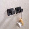 TASTOS Bath Towel Hooks Matte Black, 2 Pack Stainless Steel