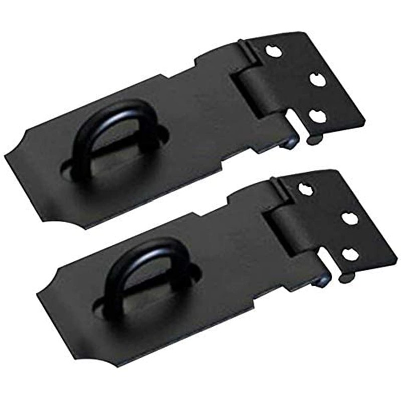 3" Black Heavy Duty Secure Door Latch Hasp and Staple