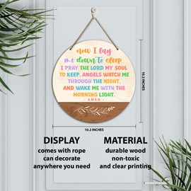 Nursery Christian Wall Decor, Nursery Religious Scripture Decoration for Home Bedroom, Bible Verse Kids Child Room Sign Decor, Christening Baptism Gifts for Baby Girl Boy, Wake Me