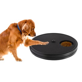 Rislobx 3 in 1 Rotatable Round Dog Scratch Board with Food Storage Compartment Box Nail Grinder Claw Care, Stress-Free Scratch Pad