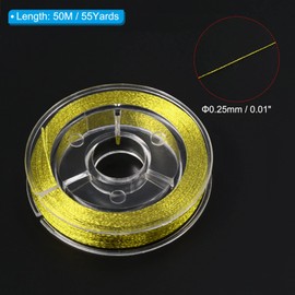 PATIKIL 50 m / 55 yards rod guide envelope thread 450D metallic DIY fishing rod ladders fixing line gold tone