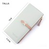 Cartera para Mujer de Piel, Delgada Largo Billetera de Doble,