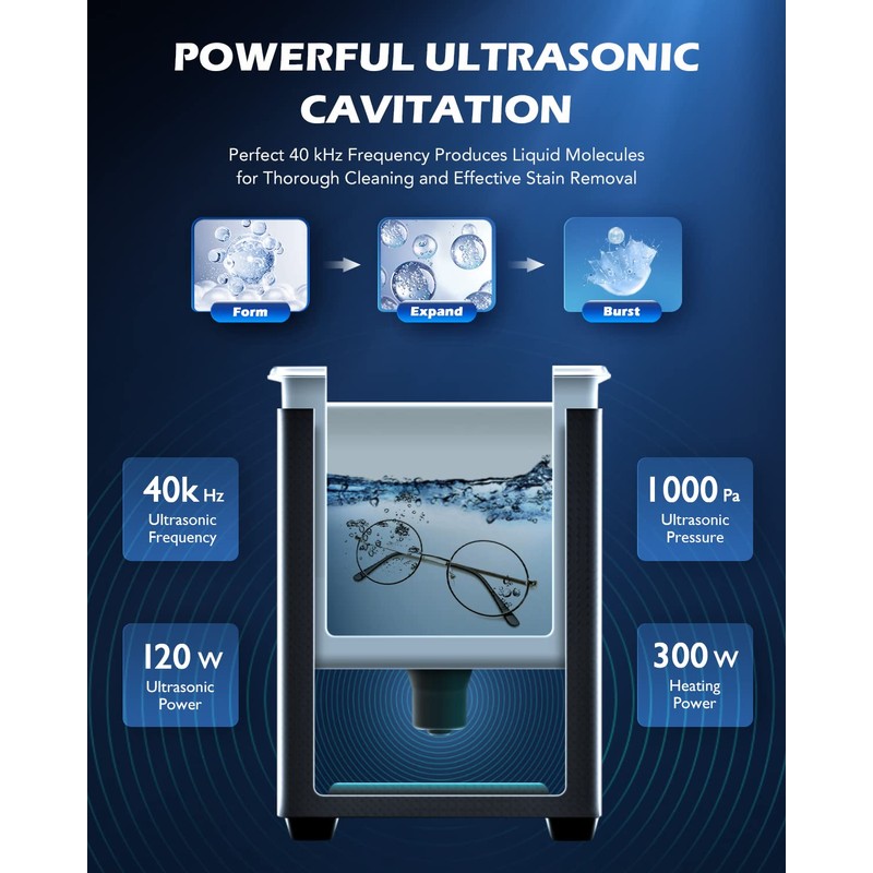CREWORKS 3L Digital Ultrasonic Cleaning Machine with Degas and Gentle