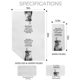 Foritho Funny Otter Hand Towels for Bathroom, Sea Otter Bathroom Decor, Text Me if You Run Out of Toilet Paper Funny Ocean Animal Hand Towels for Washroom Decor, 16x24 Inch
