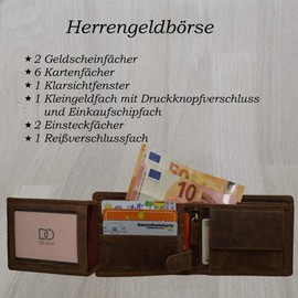 flevado Full Leather Men's Wallet with Embossed Truck, brown, purse