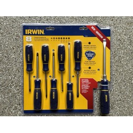 IRWIN NEW Irwin 8 Piece TorqueZone Comfort Handle Screwdriver Set Phillips Flat Square