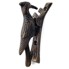 Woodpecker Cast Iron Antique Door Knocker for Front Door Vintage Door Knocker with Mounting Hardware Decorative Door Knockers