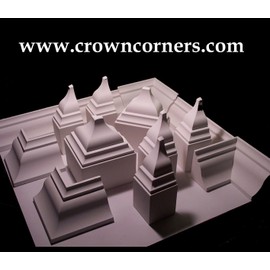 Crown Molding Corner Deco Low Profile Outside Fits 4-4 1/4 Inch Crown Molding
