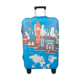 WUJIAONIAO Travel Luggage Cover Baggage Suitcase Protector Fit for 18-32 Inch Luggage (S (for 18-20 inch luggage), Eiffel Tower)