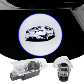 2 PCS LED Car Door Logo Lights Compatible for Camry XV70 June 2017 - April 2024 Courtesy Projector Laser Welcome Light Puddle Lamp Easy Installation Car Accessories (2021 White)
