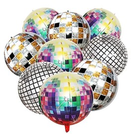 Disco Ball Balloons 5 colors 10 PCS Disco Balloons 22 Inches Helium 4D Colorful Shiny and Unique Used for Birthdays Bachelor Parties 70s 80s 90s Disco Party Decorations