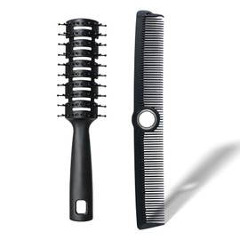 Rotatable Hair Comb - Fine Tooth Comb for All Hair Types (Black)