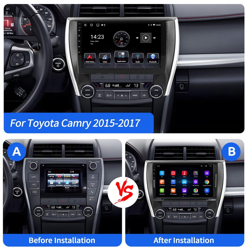 ESSGOO 10.1" Carplay Android 14 4+64G Car Stereo GPS AHD