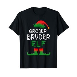 Men's Big Brother Elf Costume Family Outfit Xmas Party Pyjamas T-Shirt