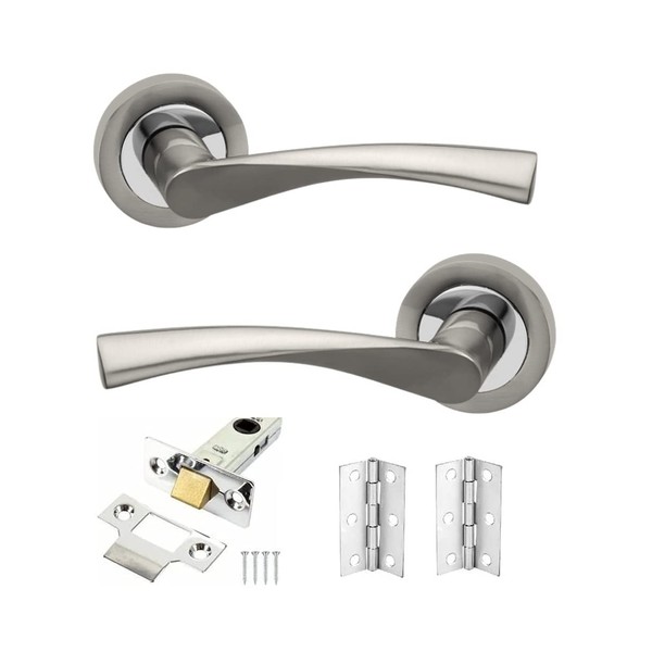 Infinity Decor Twisted Lever on Rose Door Handles Set -