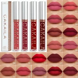 18 Lápiz Labial Láquido Cakaila Matte Lipstick Impermeable