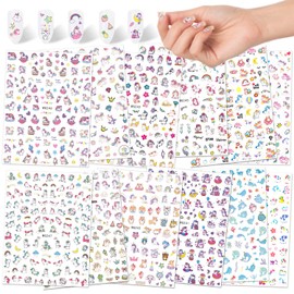 Konsait Unicorn Nail Stickers Decals (1200 Designs), Self Adhesive 3D Nail Art Stickers Unicorn Rainbow Diamond Nail Tips Decorations Manicure Decor for Kids Girls Birthday Party Favor Nail Salon Gift