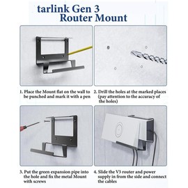 for Starlink Router Wall Mount Kit - 2-in-1 Starlink Gen 3 Mount for Mesh Router,All in One Starlink Standard Gen 3 Mesh Router and Starlink Gen 3 Power Supply