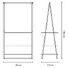 Brabantia Linn Clothes Rail with Shelves, Large, White,118265