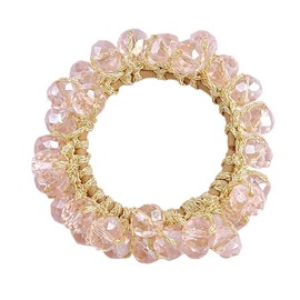 2 PCS Fashion Crystal Hair Band Ponytail Holder for Women Hair Band Hair Rope Hair Scrunchie Ponytail Holder (Light Purple + Rose Gold, One size)