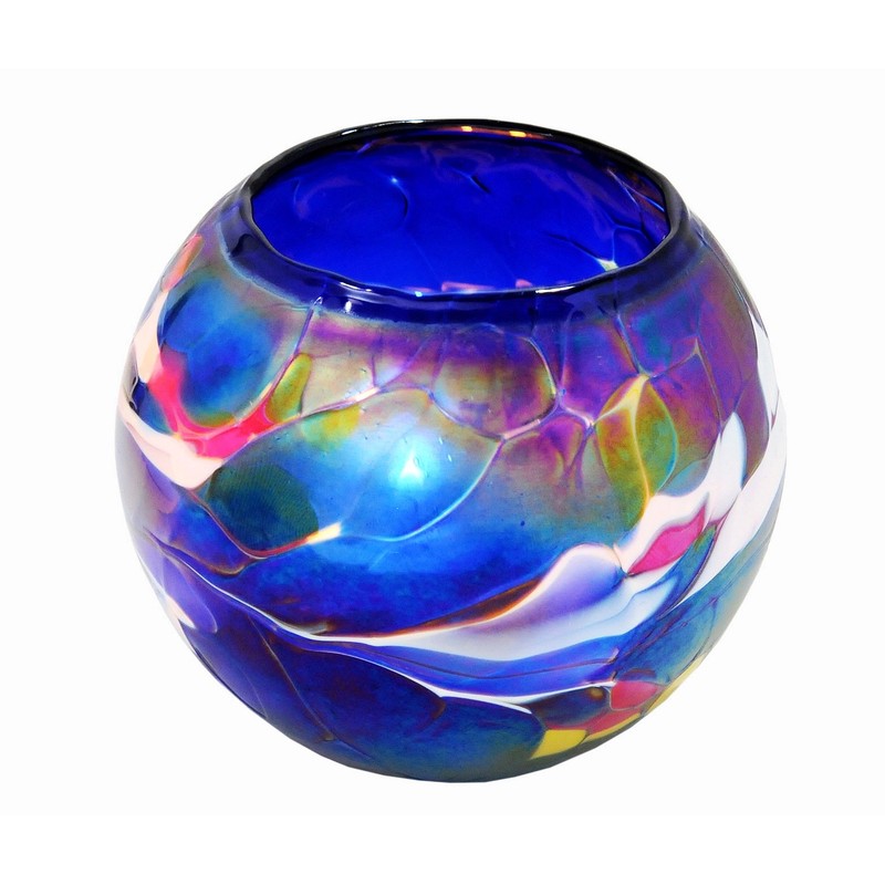 D&J Glassware Friendship Mini Globe Tea Light in a Blue
