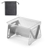 Hbluefat 12In Mini Stainless Steel Folding Campfire Grill, Detachable Small