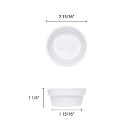 Thunder Group Nustone white melamine dinnerware collection 2.875 inch - 2.5 oz sauce cup/ramekin, comes in dozen