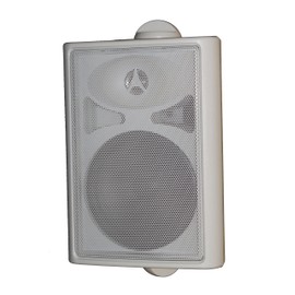 Certified One Piece 6.5" All-Weather 2-Way Bookshelf/Wall-Mount/Corner-Mount Speaker - 8 Ohm, 70V Commercial Indoor/Outdoor Use - White (OS-A65WH)