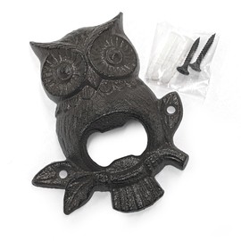 Owl Bottle Opener, 12.5 x 10.5 cm, 260g - Quirky Wall Mounted Cast Iron Design for Kitchen, Bar or Outdoor